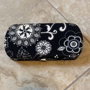 Thirty-One Black and White Floral Cosmetic Case